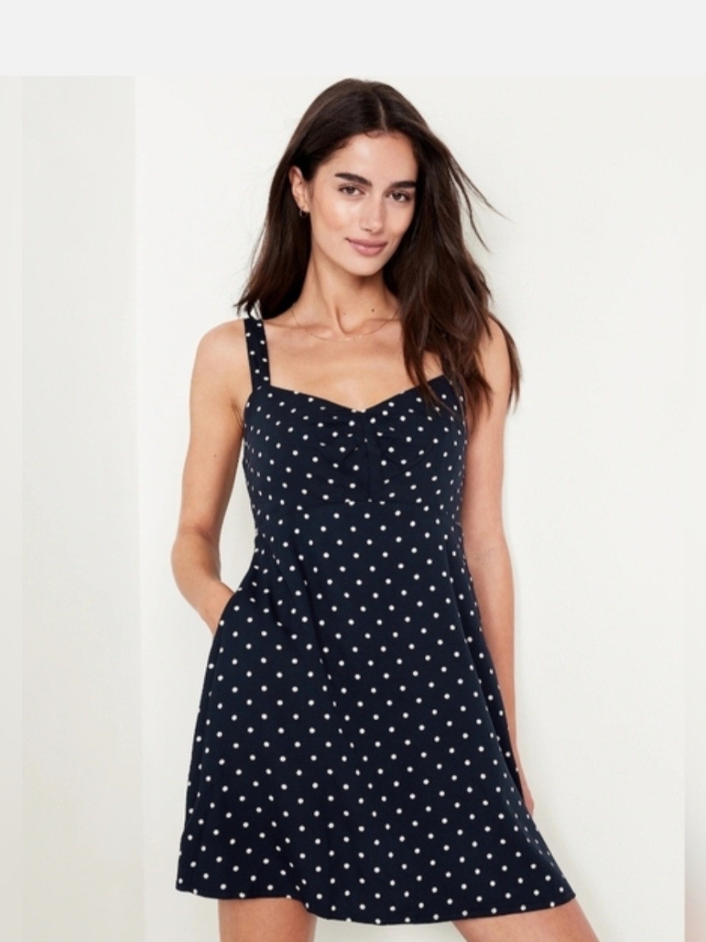 Old Navy Navy Polka Dot Mini Sundress Size M